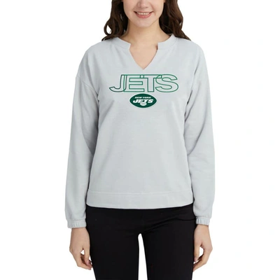 Concepts Sport Gray New York Jets Sunray Notch Neck Long Sleeve T-shirt