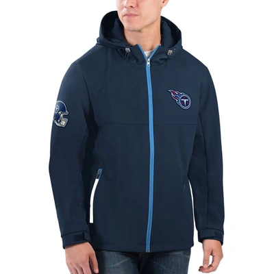 G-iii Sports By Carl Banks Navy Tennessee Titans Soft Shell Full-zip Hoodie Jacket