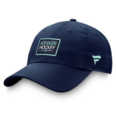 Fanatics Branded  Deep Sea Blue Seattle Kraken Authentic Pro Prime Adjustable Hat In Navy