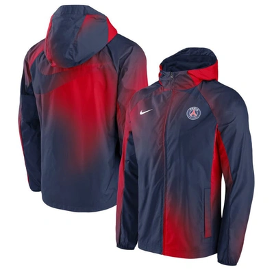 Nike Navy Paris Saint-germain Awf Raglan Full-zip Hoodie Jacket In Blue