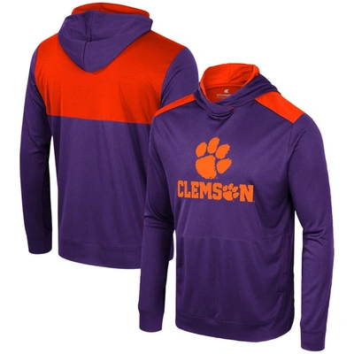 Colosseum Purple Clemson Tigers Warm Up Long Sleeve Hoodie T-shirt