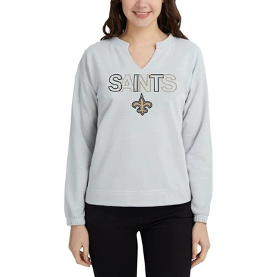 Concepts Sport Gray New Orleans Saints Sunray Notch Neck Long Sleeve T-shirt