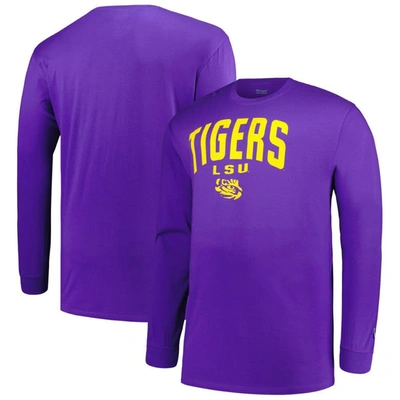 Champion Purple Lsu Tigers Big & Tall Arch Long Sleeve T-shirt