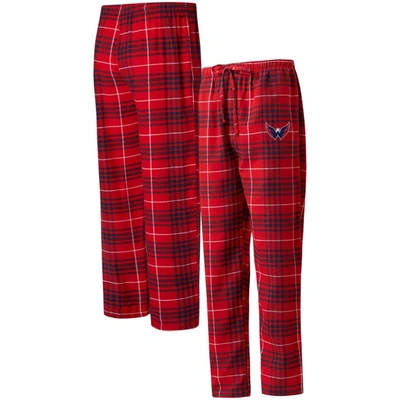 Concepts Sport Men's  Red, Navy Washington Capitals Concord Flannel Sleep Trousers In Red,navy