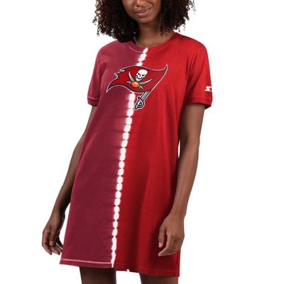 Starter Red Tampa Bay Buccaneers Ace Tie-dye T-shirt Dress