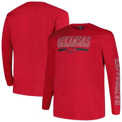 Profile Cardinal Arkansas Razorbacks Big & Tall Two-hit Graphic Long Sleeve T-shirt