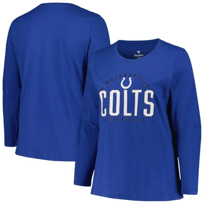 Fanatics Branded Royal Indianapolis Colts Plus Size Foiled Play Long Sleeve T-shirt