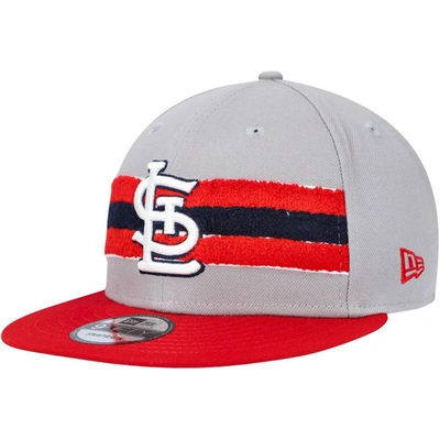 New Era Men's  Gray, Red St. Louis Cardinals Band 9fifty Snapback Hat In Gray,red