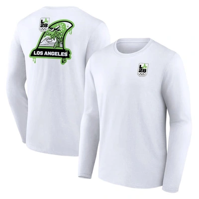 Fanatics Branded White La28 Neon Tags Long Sleeve T-shirt
