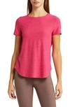 Beyond Yoga On The Down Low T-shirt In Cranberry Heather