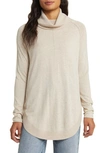 Caslon Turtleneck Tunic Sweater In Tan Doeskin Heather