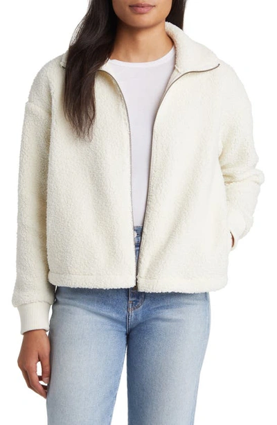 Caslon Brushed Fleece Jacket In Ivory Pristine