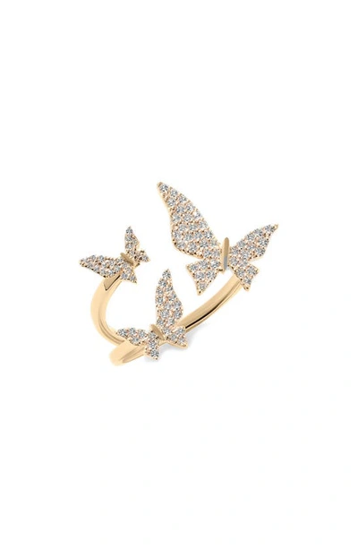 Lana Diamond Butterfly Ring In Yellow Gold