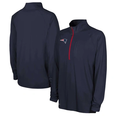 Outerstuff Navy New England Patriots Combine Authentic Raglan Quarter-zip Top