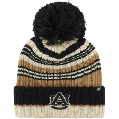 47 ' Khaki Auburn Tigers Barista Cuffed Knit Hat With Pom