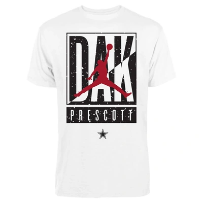 Jordan Brand Dak Prescott White Dallas Cowboys Cut Box Graphic T-shirt