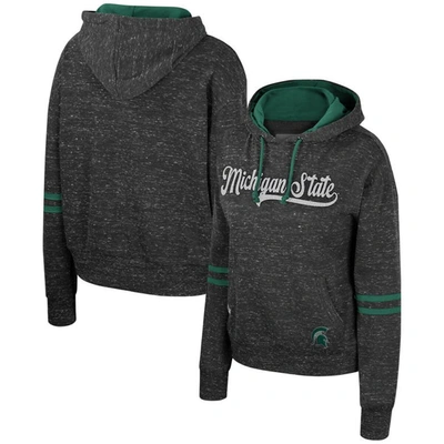 Colosseum Charcoal Michigan State Spartans Catherine Speckle Pullover Hoodie