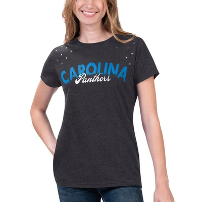 G-iii 4her By Carl Banks Heathered Black Carolina Panthers Main Game T-shirt In Heather Black