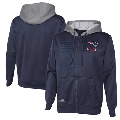 Outerstuff Navy New England Patriots Combine Authentic Field Play Full-zip Hoodie Sweatshirt