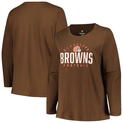 Fanatics Branded Brown Cleveland Browns Plus Size Foiled Play Long Sleeve T-shirt