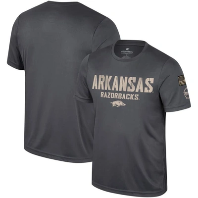 Colosseum Charcoal Arkansas Razorbacks Oht Military Appreciation  T-shirt