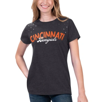 G-iii 4her By Carl Banks Heathered Black Cincinnati Bengals Main Game T-shirt