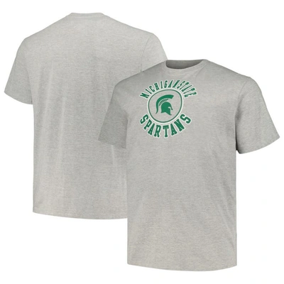 Champion Heather Gray Michigan State Spartans Big & Tall Circle Logo T-shirt