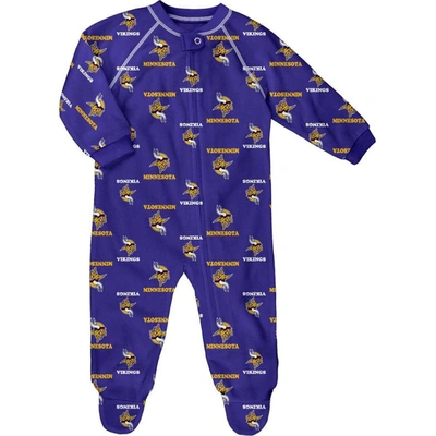 Outerstuff Babies' Infant Purple Minnesota Vikings Allover Print Raglan Full-zip Jumper