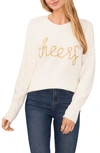 Cece Cheers Beaded Sweater In Antique White
