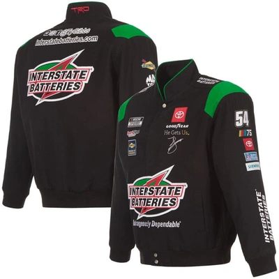 Jh Design Black Ty Gibbs Interstate Batteries Twill Uniform Full-snap Jacket