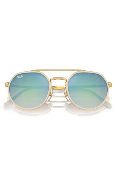 Ray Ban 53mm Irregular Sunglasses In Gold Flash