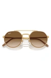 Ray Ban 53mm Gradient Irregular Sunglasses In Gold Flash