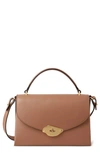Mulberry Lana High Gloss Leather Top Handle Bag In Sable