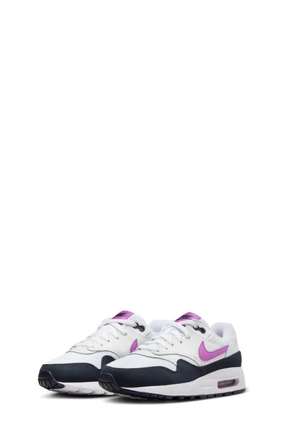 Nike Kids' Air Max 1 Sneaker In White/fuschia