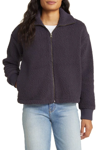 Caslon Brushed Fleece Jacket In Navy Charcoal