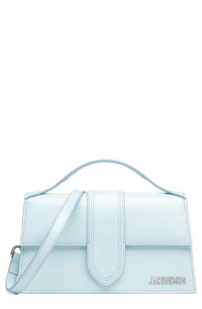 Jacquemus Le Grand Bambino Leather Shoulder Bag In Light Blue