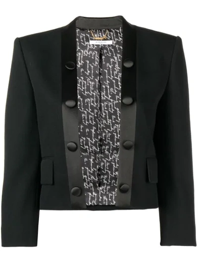 Givenchy Cropped Wool Tuxedo Jacket In Black