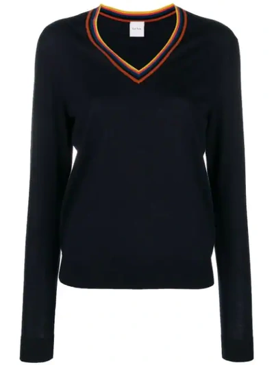 Paul Smith Stripe Detail Sweater In Black