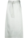 Joseph Byron Belted Midi Skirt In Grey