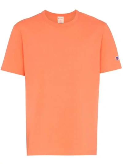 Champion Orange Reverse Weave Tshirt In Yellow