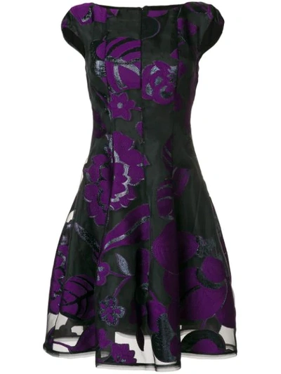 Talbot Runhof Lamé Jacquard Dress In Purple