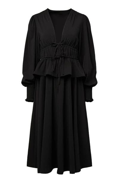 Weworewhat Polin Peplum Midi Dress In Black