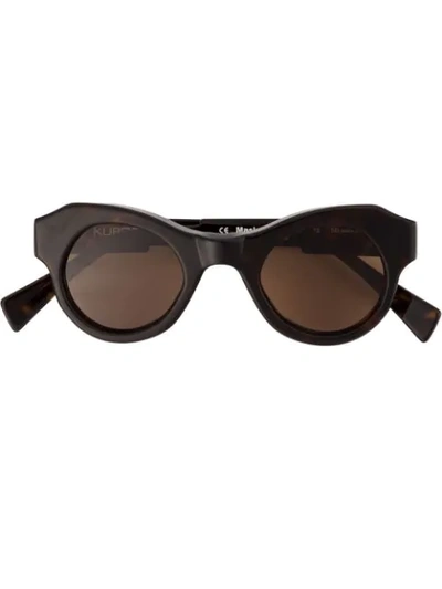 Kuboraum Round Frame Sunglasses In Brown