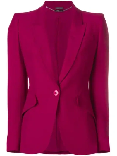 Alexander Mcqueen Leaf Crepe Blazer - Pink In Pink