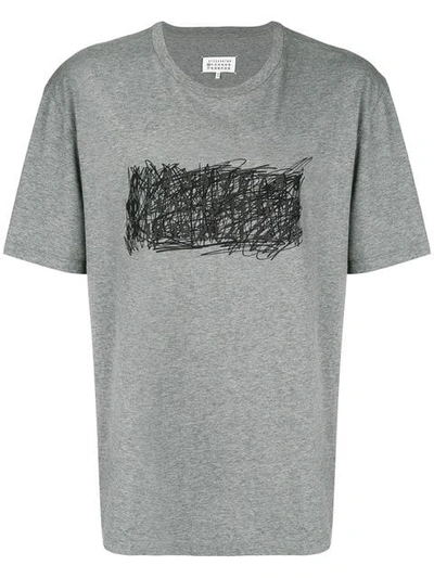Maison Margiela Scribble Logo T In Grey
