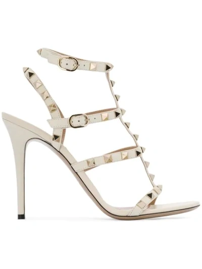 Valentino Garavani Garavani Rockstud 105 Leather Sandals In Gold