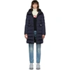 Moncler Navy Down Betulong Hooded Coat In 778 Navy