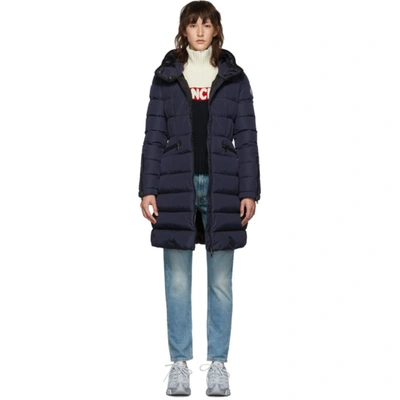 Moncler Navy Down Betulong Hooded Coat In 778 Navy