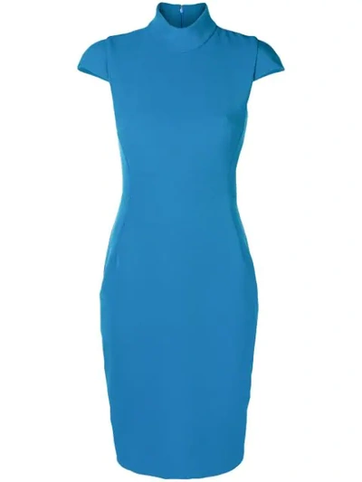 Versace Collection Fitted Shortsleeved Dress - Blue