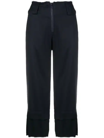 Reality Studio Cropped Trousers In Blue